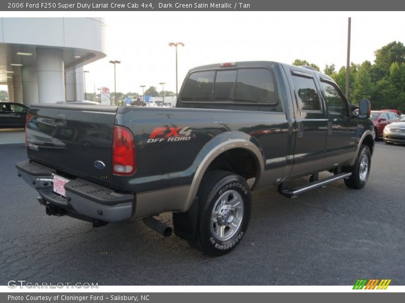 Dark Green Satin Metallic / Tan 2006 Ford F250 Super Duty Lariat Crew Cab 4x4