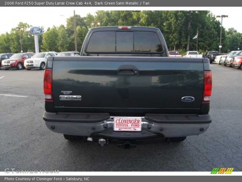 Dark Green Satin Metallic / Tan 2006 Ford F250 Super Duty Lariat Crew Cab 4x4