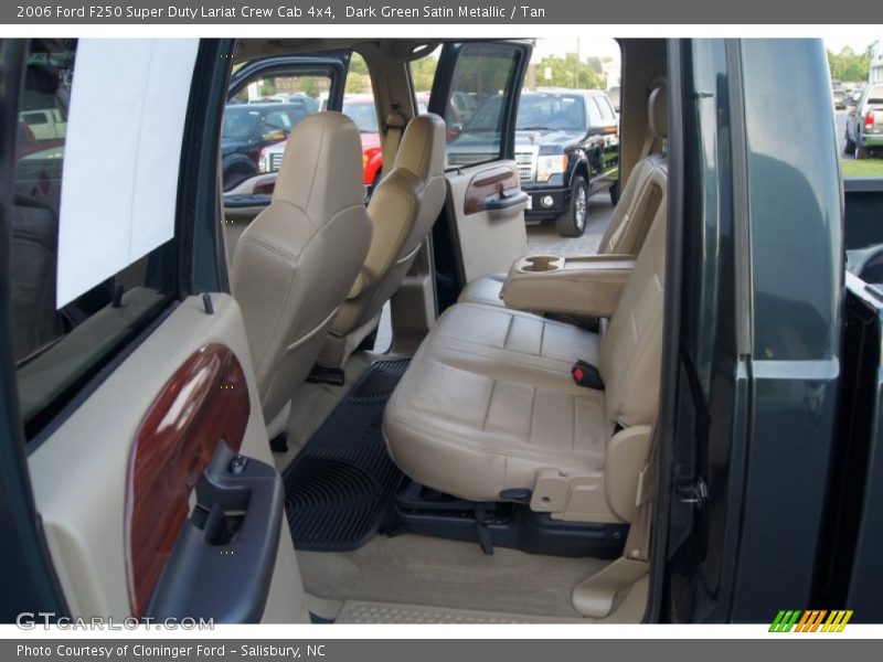 Dark Green Satin Metallic / Tan 2006 Ford F250 Super Duty Lariat Crew Cab 4x4