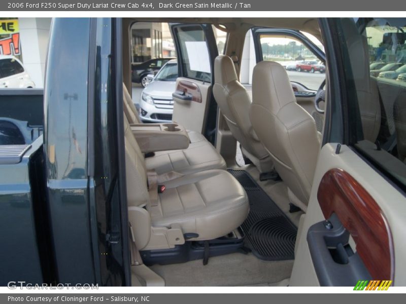 Dark Green Satin Metallic / Tan 2006 Ford F250 Super Duty Lariat Crew Cab 4x4
