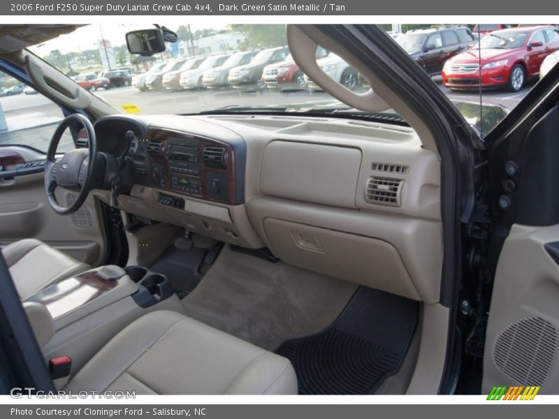 Dark Green Satin Metallic / Tan 2006 Ford F250 Super Duty Lariat Crew Cab 4x4