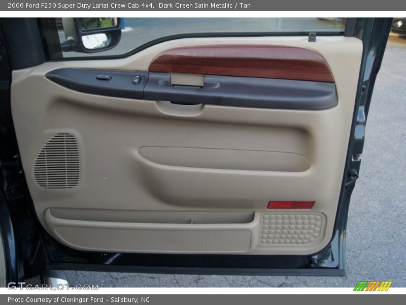 Dark Green Satin Metallic / Tan 2006 Ford F250 Super Duty Lariat Crew Cab 4x4