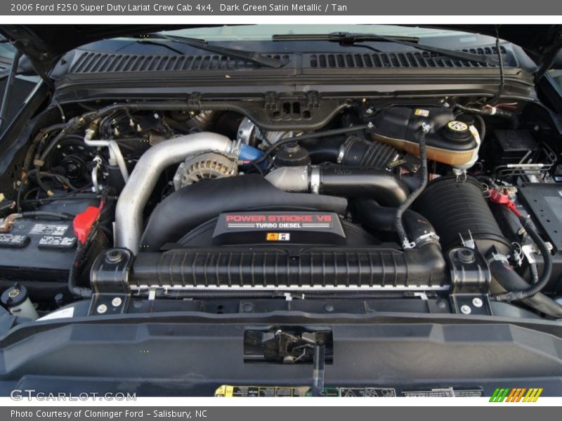 Dark Green Satin Metallic / Tan 2006 Ford F250 Super Duty Lariat Crew Cab 4x4
