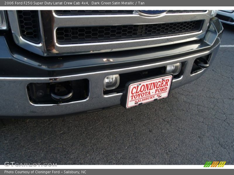 Dark Green Satin Metallic / Tan 2006 Ford F250 Super Duty Lariat Crew Cab 4x4