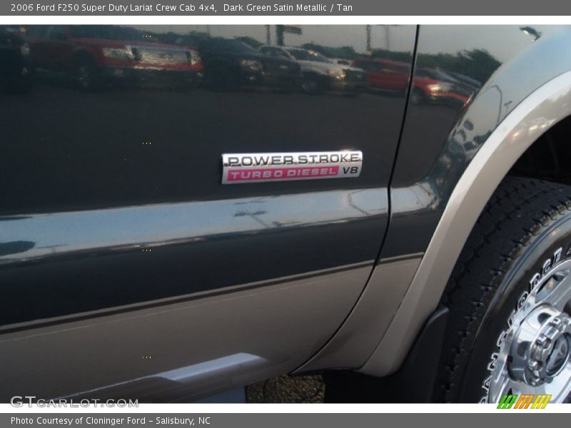 Dark Green Satin Metallic / Tan 2006 Ford F250 Super Duty Lariat Crew Cab 4x4