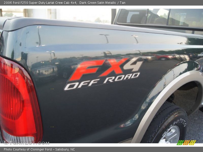 Dark Green Satin Metallic / Tan 2006 Ford F250 Super Duty Lariat Crew Cab 4x4