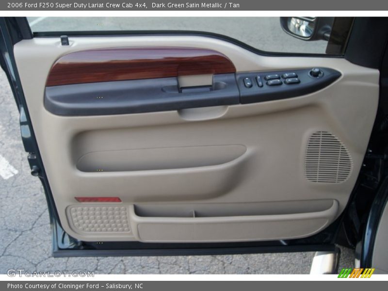 Dark Green Satin Metallic / Tan 2006 Ford F250 Super Duty Lariat Crew Cab 4x4