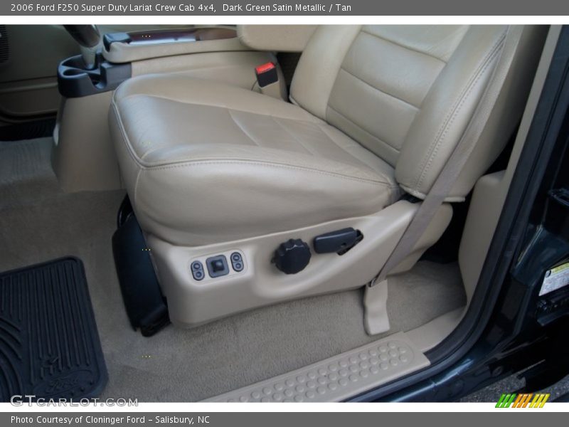 Dark Green Satin Metallic / Tan 2006 Ford F250 Super Duty Lariat Crew Cab 4x4