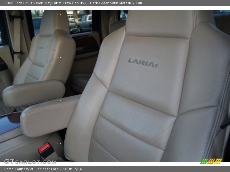 Dark Green Satin Metallic / Tan 2006 Ford F250 Super Duty Lariat Crew Cab 4x4