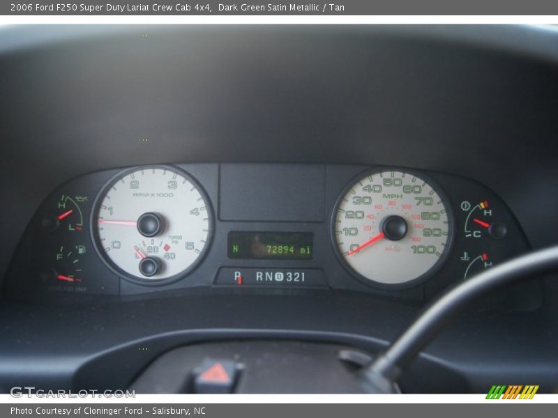 Dark Green Satin Metallic / Tan 2006 Ford F250 Super Duty Lariat Crew Cab 4x4