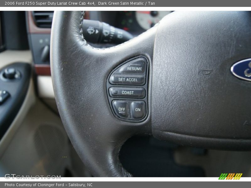 Dark Green Satin Metallic / Tan 2006 Ford F250 Super Duty Lariat Crew Cab 4x4