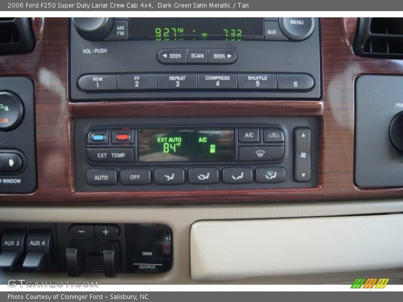 Dark Green Satin Metallic / Tan 2006 Ford F250 Super Duty Lariat Crew Cab 4x4