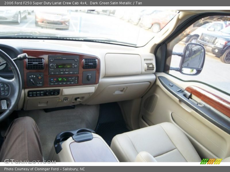 Dark Green Satin Metallic / Tan 2006 Ford F250 Super Duty Lariat Crew Cab 4x4