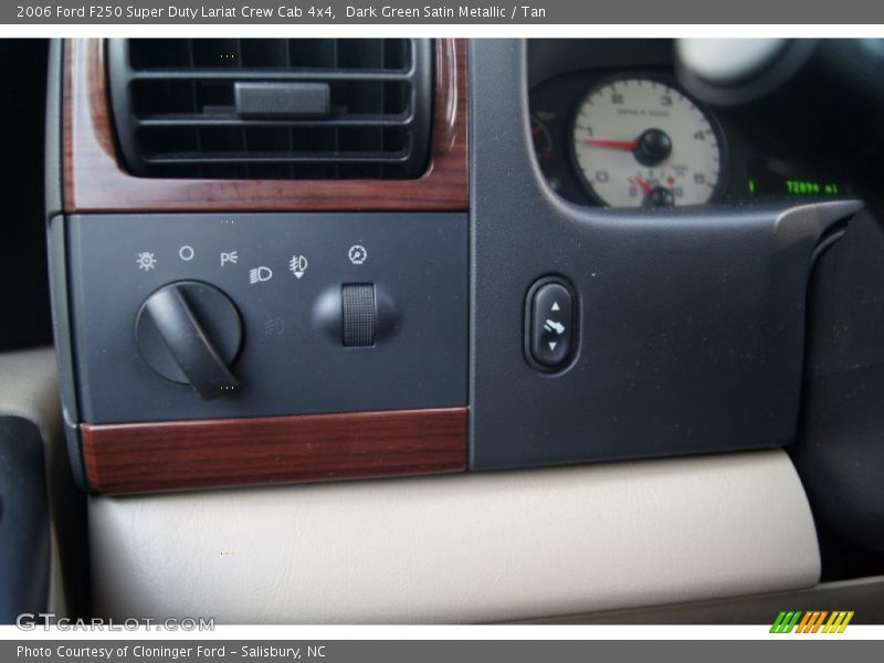 Dark Green Satin Metallic / Tan 2006 Ford F250 Super Duty Lariat Crew Cab 4x4