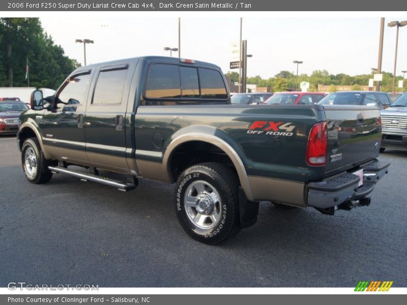 Dark Green Satin Metallic / Tan 2006 Ford F250 Super Duty Lariat Crew Cab 4x4