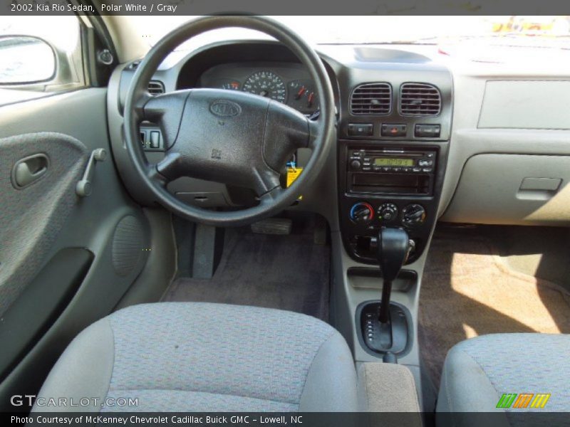 Polar White / Gray 2002 Kia Rio Sedan