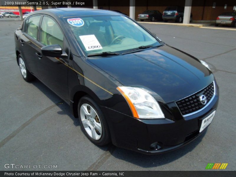 Super Black / Beige 2009 Nissan Sentra 2.0 S