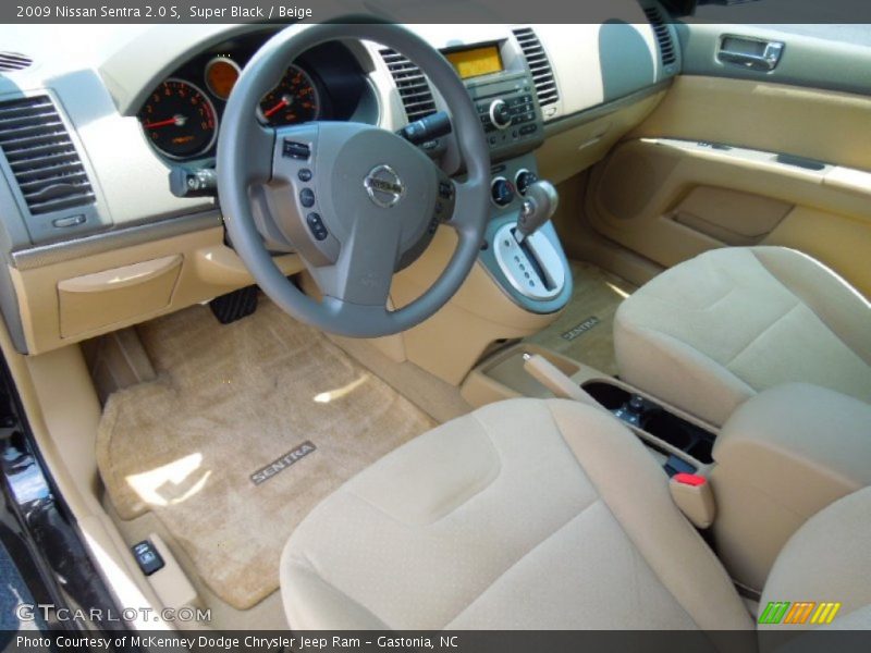 Super Black / Beige 2009 Nissan Sentra 2.0 S