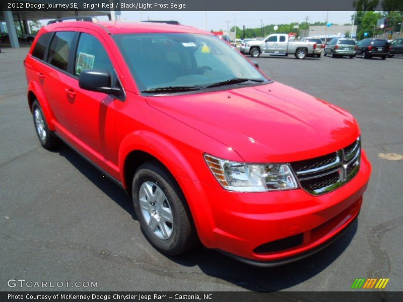 Bright Red / Black/Light Frost Beige 2012 Dodge Journey SE