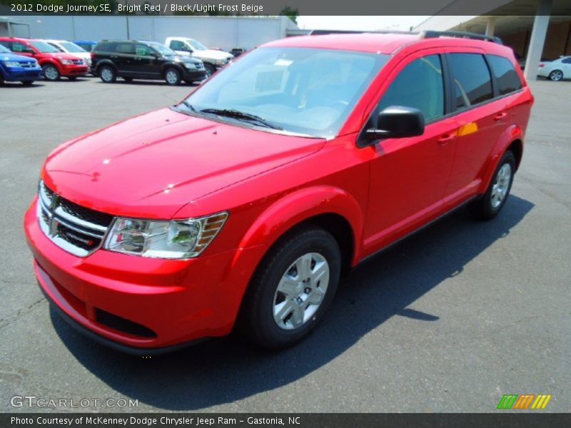 Bright Red / Black/Light Frost Beige 2012 Dodge Journey SE