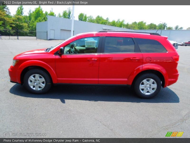 Bright Red / Black/Light Frost Beige 2012 Dodge Journey SE