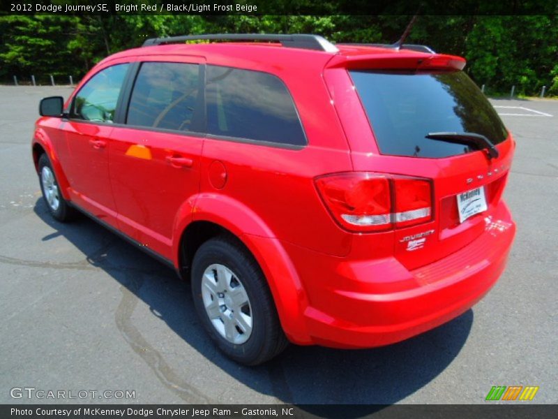 Bright Red / Black/Light Frost Beige 2012 Dodge Journey SE