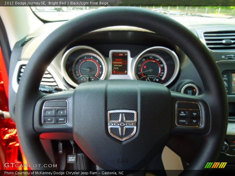 Bright Red / Black/Light Frost Beige 2012 Dodge Journey SE