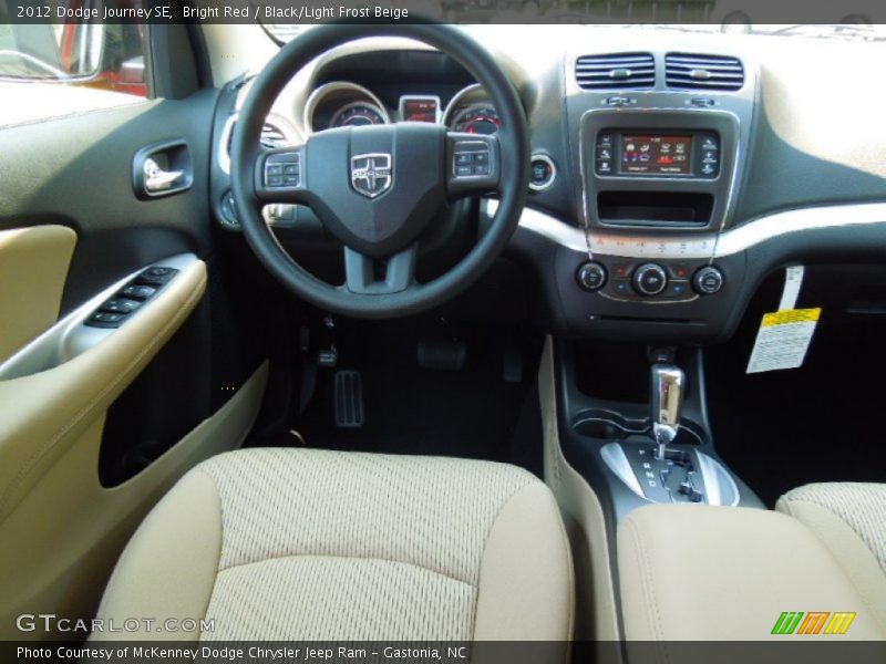 Bright Red / Black/Light Frost Beige 2012 Dodge Journey SE