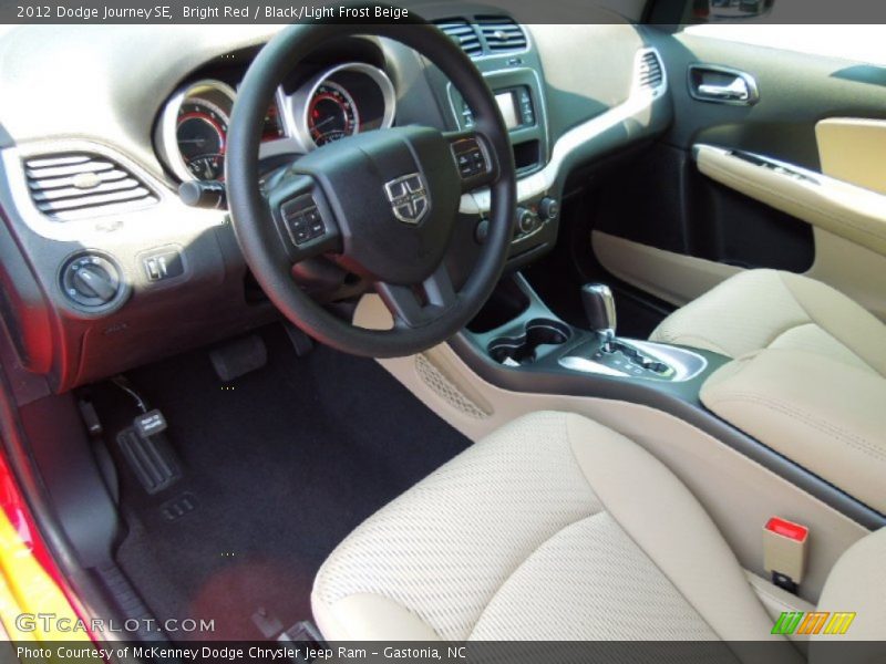 Bright Red / Black/Light Frost Beige 2012 Dodge Journey SE