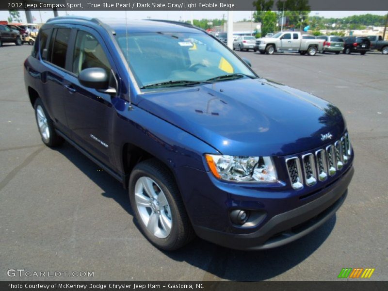 True Blue Pearl / Dark Slate Gray/Light Pebble Beige 2012 Jeep Compass Sport