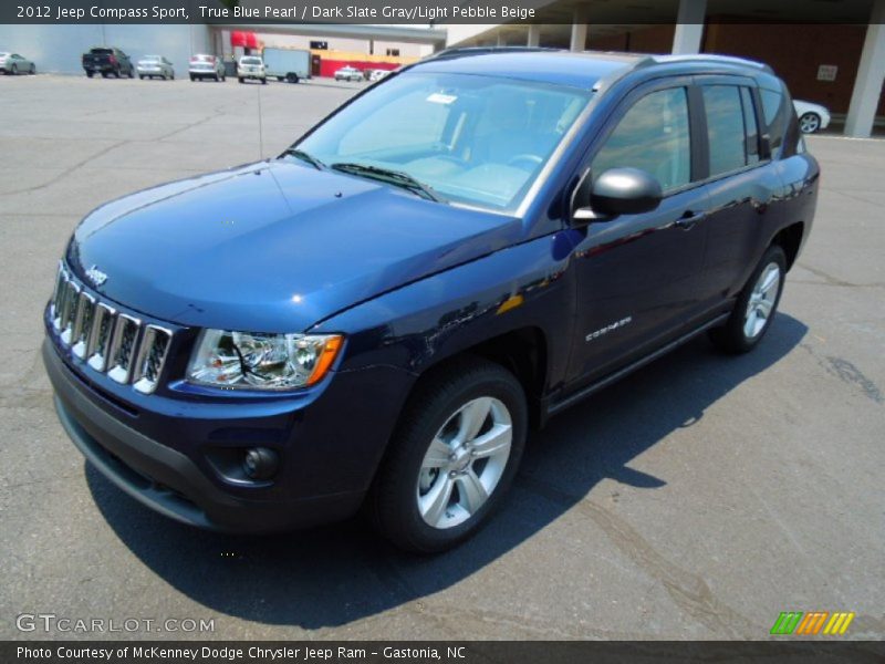 True Blue Pearl / Dark Slate Gray/Light Pebble Beige 2012 Jeep Compass Sport
