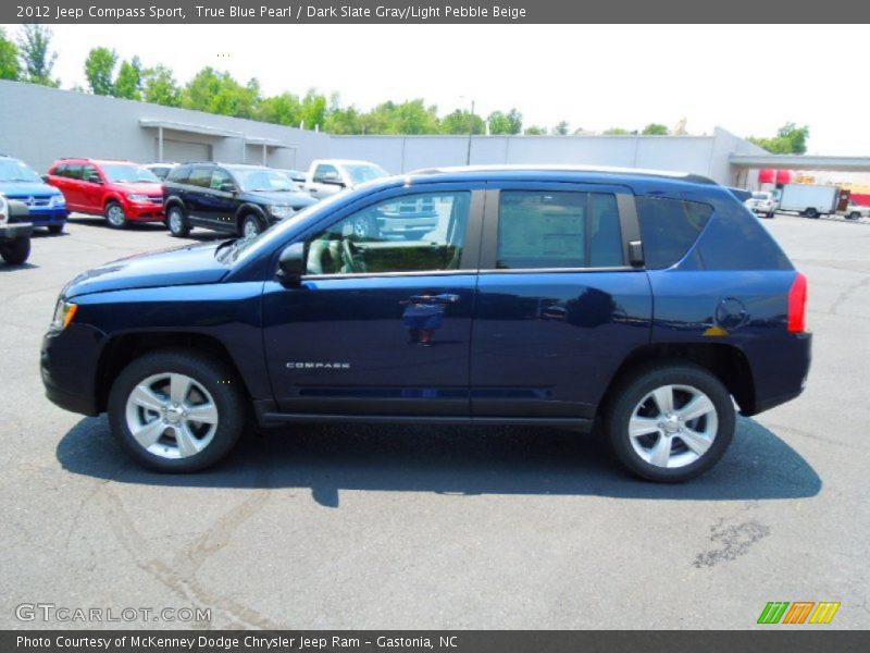 True Blue Pearl / Dark Slate Gray/Light Pebble Beige 2012 Jeep Compass Sport