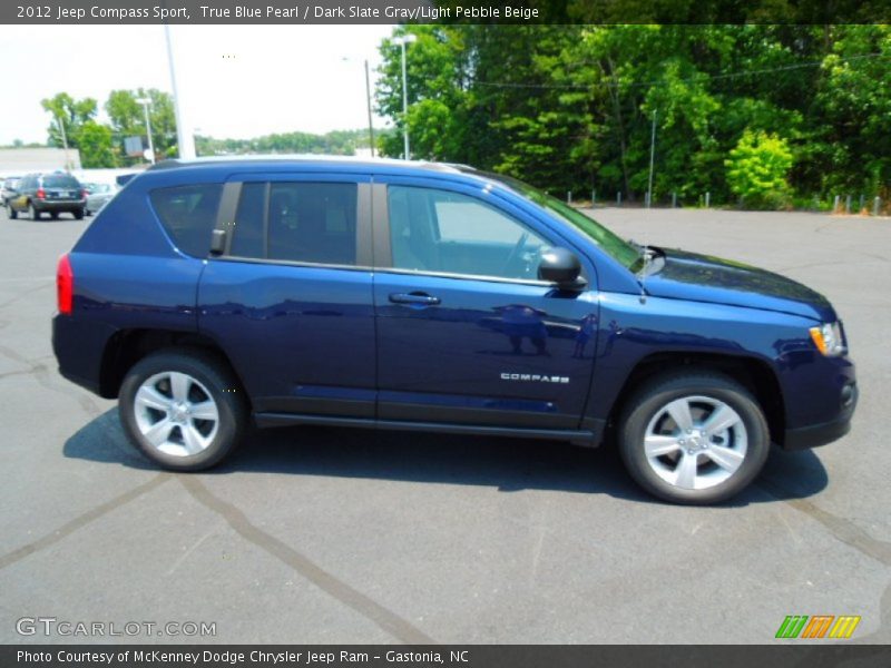 True Blue Pearl / Dark Slate Gray/Light Pebble Beige 2012 Jeep Compass Sport