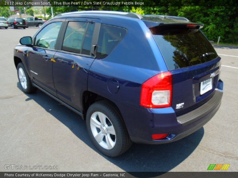 True Blue Pearl / Dark Slate Gray/Light Pebble Beige 2012 Jeep Compass Sport