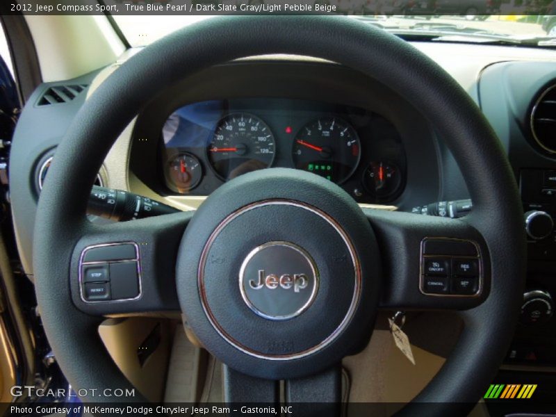 True Blue Pearl / Dark Slate Gray/Light Pebble Beige 2012 Jeep Compass Sport