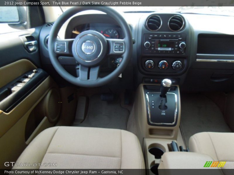 True Blue Pearl / Dark Slate Gray/Light Pebble Beige 2012 Jeep Compass Sport