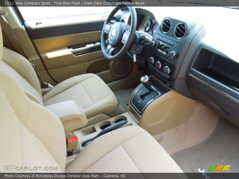 True Blue Pearl / Dark Slate Gray/Light Pebble Beige 2012 Jeep Compass Sport