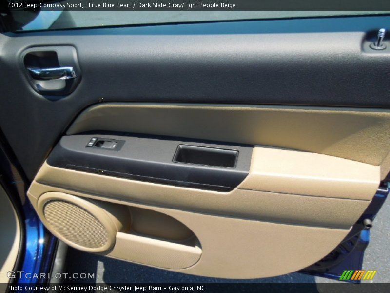 True Blue Pearl / Dark Slate Gray/Light Pebble Beige 2012 Jeep Compass Sport
