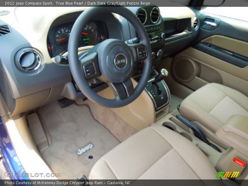 True Blue Pearl / Dark Slate Gray/Light Pebble Beige 2012 Jeep Compass Sport