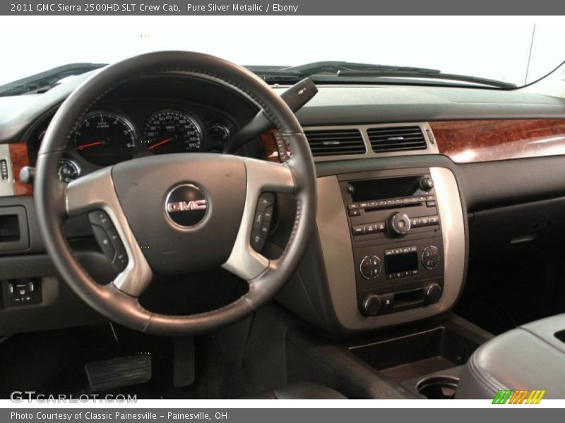 Pure Silver Metallic / Ebony 2011 GMC Sierra 2500HD SLT Crew Cab
