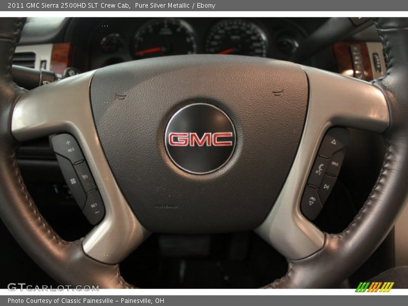 Pure Silver Metallic / Ebony 2011 GMC Sierra 2500HD SLT Crew Cab