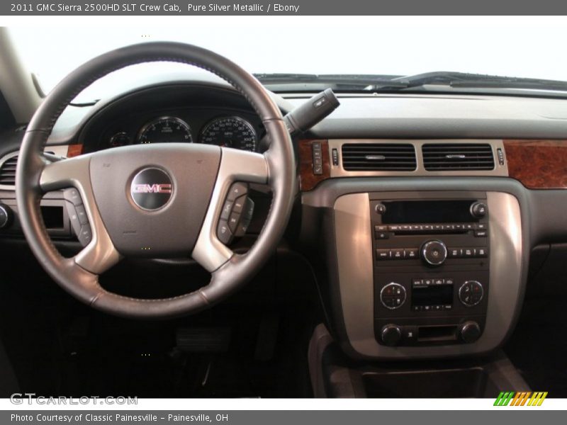 Pure Silver Metallic / Ebony 2011 GMC Sierra 2500HD SLT Crew Cab