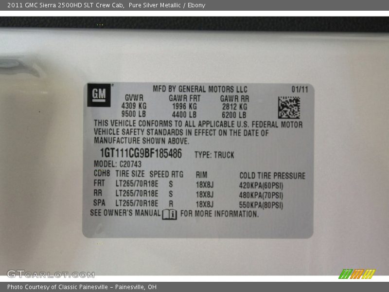 Pure Silver Metallic / Ebony 2011 GMC Sierra 2500HD SLT Crew Cab