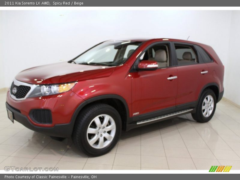 Spicy Red / Beige 2011 Kia Sorento LX AWD