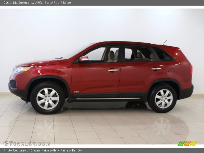 Spicy Red / Beige 2011 Kia Sorento LX AWD
