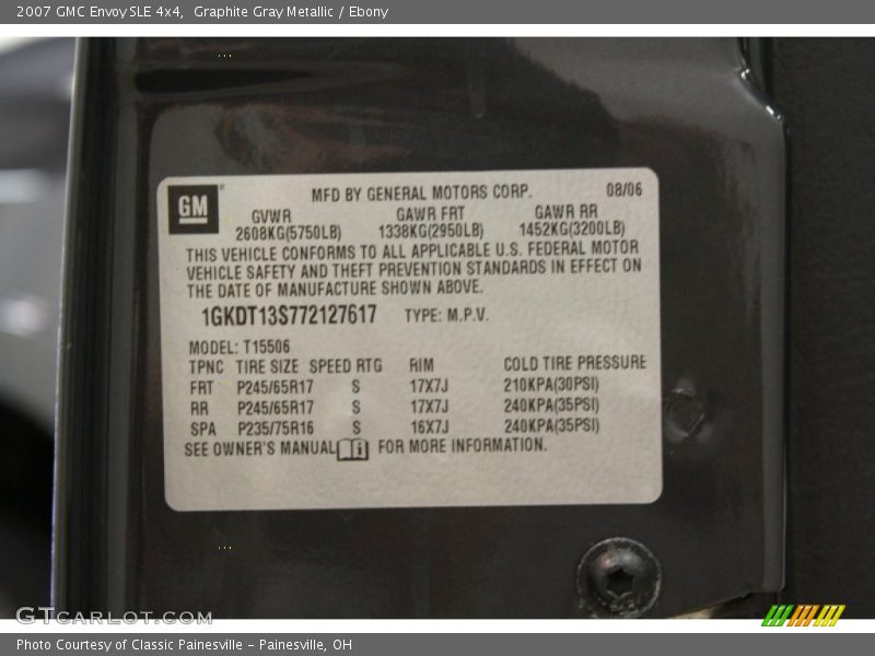 Graphite Gray Metallic / Ebony 2007 GMC Envoy SLE 4x4