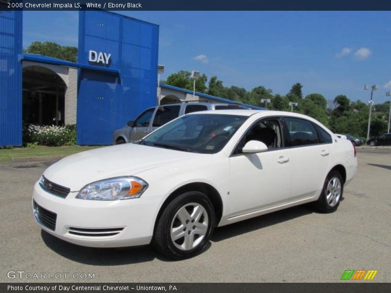 White / Ebony Black 2008 Chevrolet Impala LS