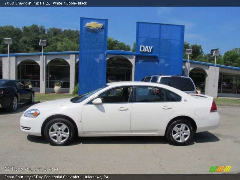 White / Ebony Black 2008 Chevrolet Impala LS