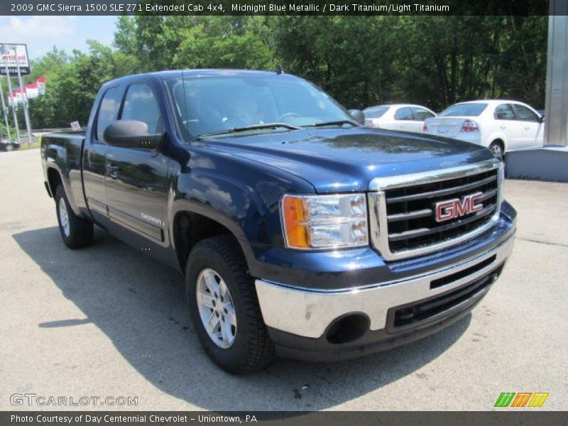 Midnight Blue Metallic / Dark Titanium/Light Titanium 2009 GMC Sierra 1500 SLE Z71 Extended Cab 4x4
