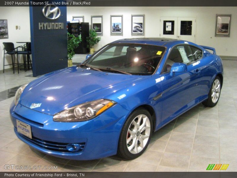 Vivid Blue / Black/Red 2007 Hyundai Tiburon SE